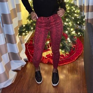 Macy’s Red Printed Jeans